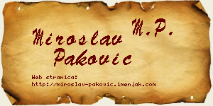 Miroslav Paković vizit kartica